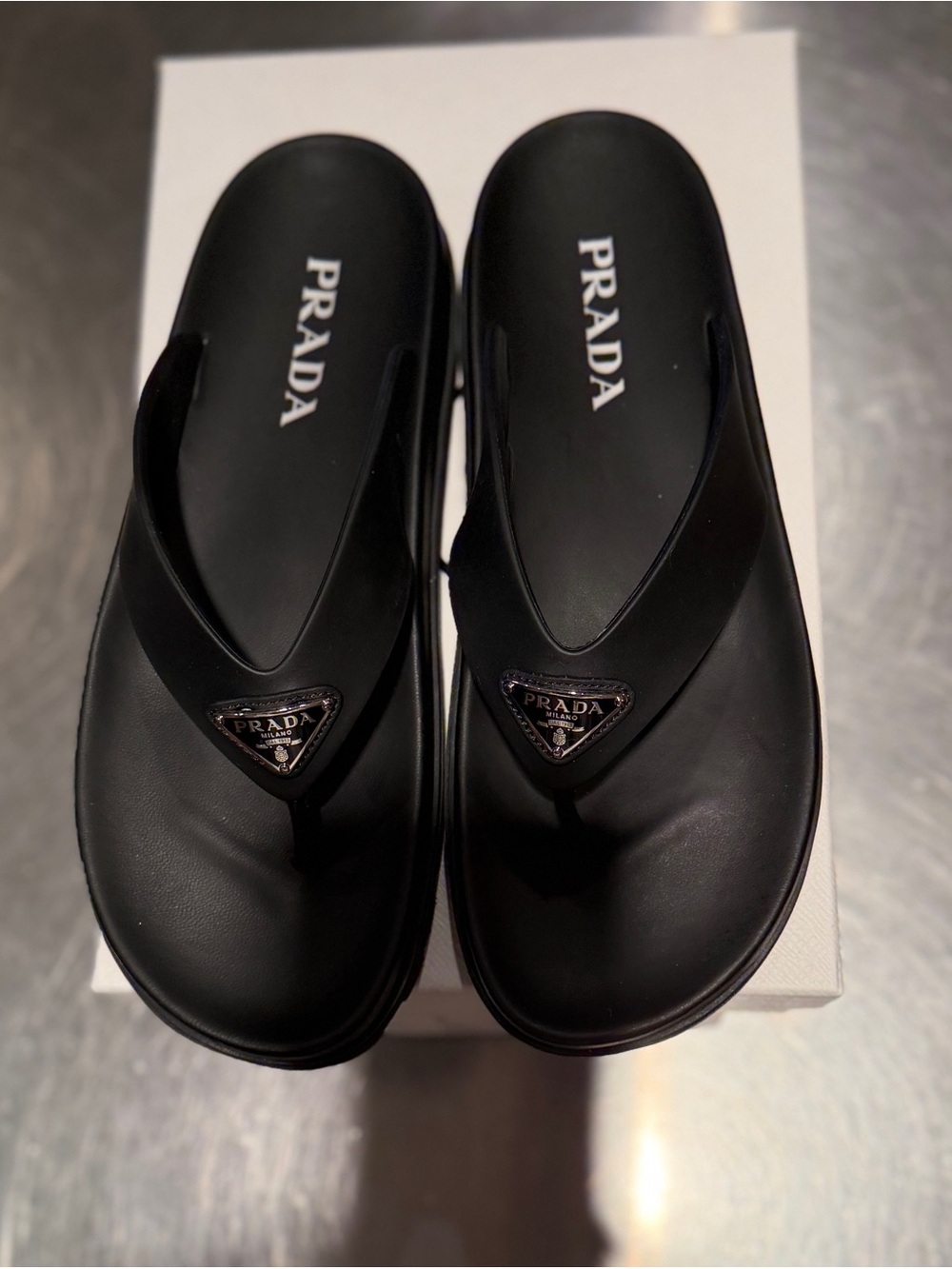 PRADA Rubber Thong Sandals / Black / Size EU 39 - Picture 3 of 16